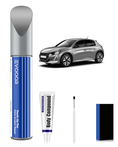 KCA Gris Artense Metallic/Cumulus Grey Metallic Autolack Nachbesserung Kit mit Kratzer-Entferner für Peugeot, Kratzer Reparatur für Auto, Schnelle & Einfache Lösung zur Reparatur KCA Gris Artense Metallic/Cumulus Grey Metallic Autolack Nachbesserung Kit mit Kratzer-Entferner für Peugeot, Kratzer Reparatur für Auto, Schnelle & Einfache Lösung zur Reparatur von EVOOOR
