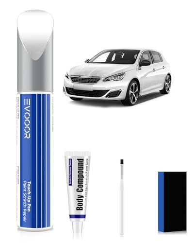 KWE Blanc Nacre/Pearl White Autolack Nachbesserung Kit mit Kratzer-Entferner für Peugeot, Kratzer Reparatur für Auto, Schnelle & Einfache Lösung zur Reparatur KWE Blanc Nacre/Pearl White Autolack Nachbesserung Kit mit Kratzer-Entferner für Peugeot, Kratzer Reparatur für Auto, Schnelle & Einfache Lösung zur Reparatur von EVOOOR