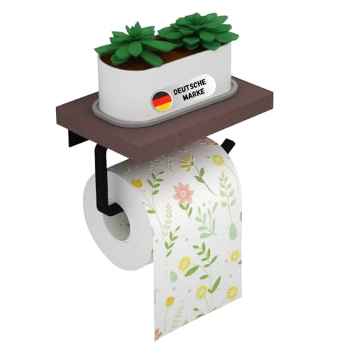 EVOSLIM toilettenpapierhalter Walnut Wood, klopapierhalter schwarz & Braun, Toilet Paper, badaccessoires (Bathroom Accessories),toilettenpapierhalter mit Deckel. von EVOSLIM