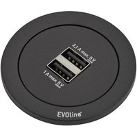 EVOline 159280001200 Tischsteckdose 2fach Schwarz 1St. von EVOline