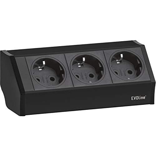 EVOline 159360001100 Steckdosenelement V-Dock 3 x Schuko schwarz von EVOLINE