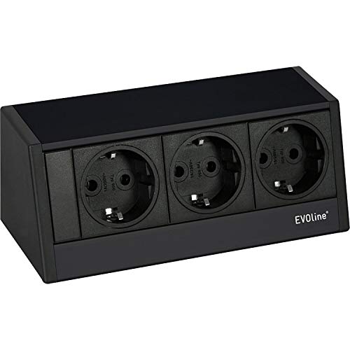 EVOline 159800014900 Steckdosenelement R-Dock 3 x Schuko schwarz von EVOLINE