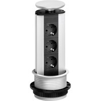 EVOline 93100001 Steckdosenturm 3fach Schwarz, Silber Schutzkontakt 1 St. von EVOline