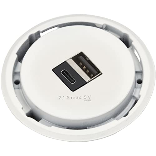 EVOline One 2fach USB Charger A+C, weiß DM 59 mm von EVOLINE