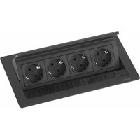 Evoline Flip Top Push M Einbausteckdose 4-fach, 230V - 3500W, schwarz von EVOline