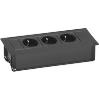 Evoline Frame-Dock Einbau Steckdosenleiste 3-fach Schukosteckdose schwarz von EVOline