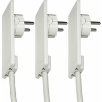 Evoline - Plug-Schukostecker, nur 5 mm Höhe im eingesteckten Zustand, Kunststoff weiß 3 Stk von EVOline