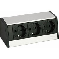 Evoline - R-Dock Steckdosenelement 3 x Schuko alufarbig, schwarz von EVOline