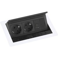 Flip Top Push s Einbausteckdose 2-fach mit usb a & usb c Charger, 230V - 3500W, weiß - Evoline von EVOline