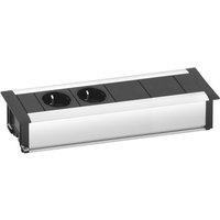 Evoline - Frame-Dock Data Steckdosenleiste 2-fach mit 2 freien Modulplätzen Alu von EVOline