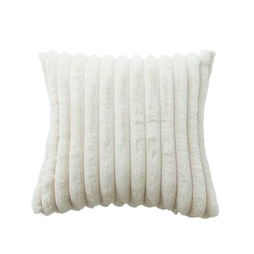 EVPCPWTYZY Doppelseitiger Kissenbezug aus Plüsch mit breitem Rand, Kissenbezug for Schlafsofa, einfach und elegant, warm und romantisch(Beige,40 * 60cm) von EVPCPWTYZY