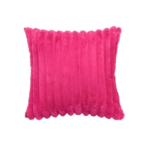 EVPCPWTYZY Doppelseitiger Kissenbezug aus Plüsch mit breitem Rand, Kissenbezug for Schlafsofa, einfach und elegant, warm und romantisch(Rose red,45 * 45cm) von EVPCPWTYZY