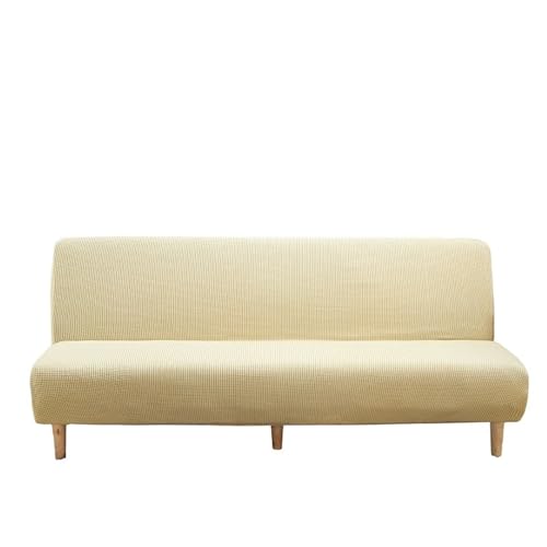 EVPCPWTYZY Einfarbig Mais Kernel Stretch Sofa Abdeckung Multifunktionale Faltbare Armless Bett Verdickt(Beige,Small Length) von EVPCPWTYZY