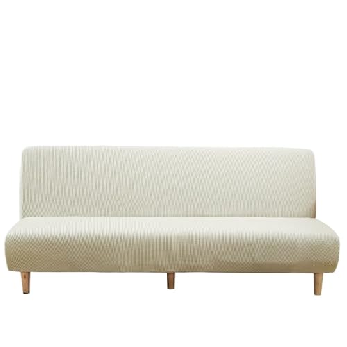 EVPCPWTYZY Einfarbig Mais Kernel Stretch Sofa Abdeckung Multifunktionale Faltbare Armless Bett Verdickt(Milky White,Small Length) von EVPCPWTYZY