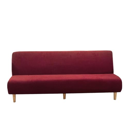EVPCPWTYZY Einfarbig Mais Kernel Stretch Sofa Abdeckung Multifunktionale Faltbare Armless Bett Verdickt(Wine red,Medium Length) von EVPCPWTYZY