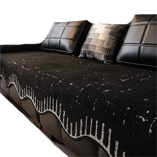 EVPCPWTYZY Herbst und Winter Sofakissen Universal rutschfeste gerade Dreisitzer Abdeckung Stoff Handtuch(Black,70 * 180cm) von EVPCPWTYZY