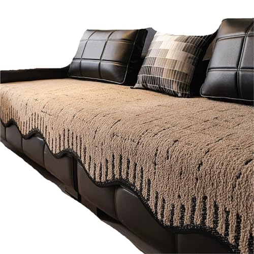 EVPCPWTYZY Herbst und Winter Sofakissen Universal rutschfeste gerade Dreisitzer Abdeckung Stoff Handtuch(Coffee,90 * 150cm) von EVPCPWTYZY