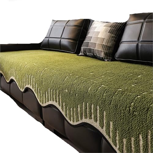 EVPCPWTYZY Herbst und Winter Sofakissen Universal rutschfeste gerade Dreisitzer Abdeckung Stoff Handtuch(Green,90 * 280cm) von EVPCPWTYZY