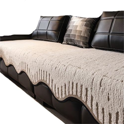 EVPCPWTYZY Herbst und Winter Sofakissen Universal rutschfeste gerade Dreisitzer Abdeckung Stoff Handtuch(Khaki,90 * 240cm) von EVPCPWTYZY