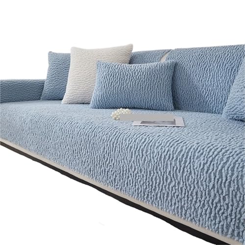 EVPCPWTYZY Lammfell-Sofakissen, Winter, verdickt, for Vier Jahreszeiten, universeller Bezug, rutschfest und schmutzabweisend(Blue,70 * 150cm) von EVPCPWTYZY
