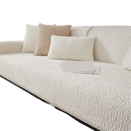 EVPCPWTYZY Lammfell-Sofakissen, Winter, verdickt, for Vier Jahreszeiten, universeller Bezug, rutschfest und schmutzabweisend(White,90 * 160cm) von EVPCPWTYZY