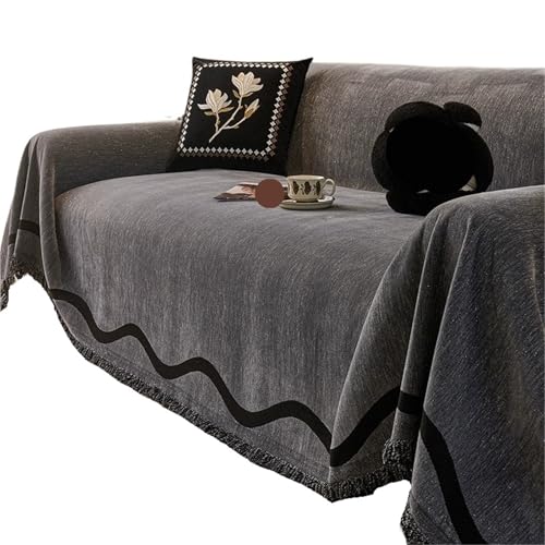 EVPCPWTYZY Modernes, einfaches Sofatuch for Vier Jahreszeiten, universeller Bezug, All-Inclusive-Decke(Gray,180 * 150cm) von EVPCPWTYZY