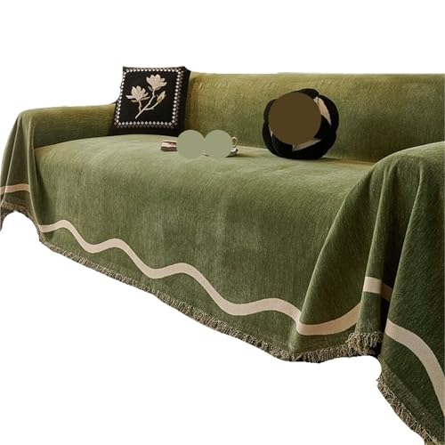 EVPCPWTYZY Modernes, einfaches Sofatuch for Vier Jahreszeiten, universeller Bezug, All-Inclusive-Decke(Green,180 * 340cm) von EVPCPWTYZY