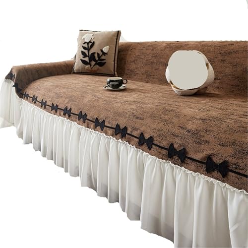 EVPCPWTYZY Rock Sofabezug Kissen Vier Jahreszeiten Universal Handtuch voll bequem und atmungsaktiv(Dark Brown,180 * 200cm) von EVPCPWTYZY