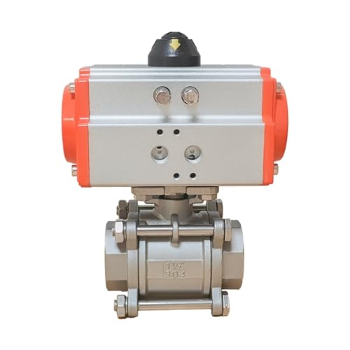 1/2“ 3/4” 1“ 2” 3-teiliger pneumatischer Kugelhahn mit hoher Plattform, Edelstahl, weiblich, Q611F-16P(1-1/2") von EVPEOETCPC