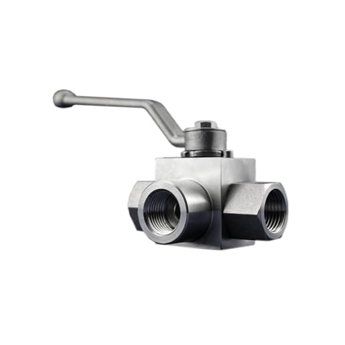 1/4" 3/8" 1/2" 3/4" 1" 3-Wege-Hochdruck-Hydraulik-Kugelhahn L-Typ Hochdruck-Edelstahl-Kugelhahn(3/8") von EVPEOETCPC
