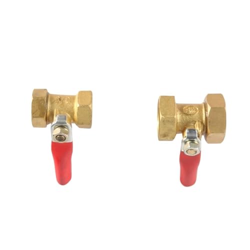 2 Stück Messing-Kugelhahn 1/4“ 1/8“ 3/8“ 1/2“ weiblich (mit rotem Griff) Schalter-Fitting-Adapter(1/8") von EVPEOETCPC