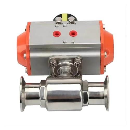 63mm DN50 304 Edelstahl Sanitär-Kugelhahn Zweiteiliger Tri-Clamp-Typ mit doppeltwirkendem Zylinder von EVPEOETCPC