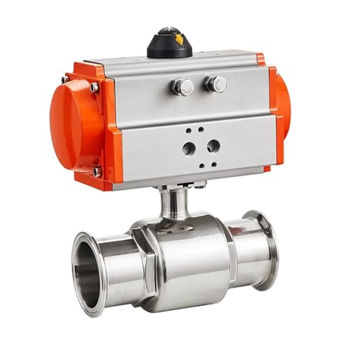 76mm Sanitär-Kugelhahn Tri Clamp Ferrule Typ 304 Edelstahl mit doppeltwirkendem Zylinder von EVPEOETCPC