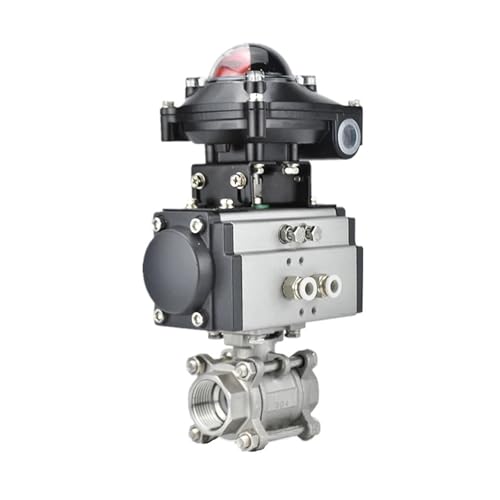 DN40 Pneumatischer Kugelhahn dreiteilig hohe Plattform Edelstahl Q611F-16P doppeltwirkend von EVPEOETCPC