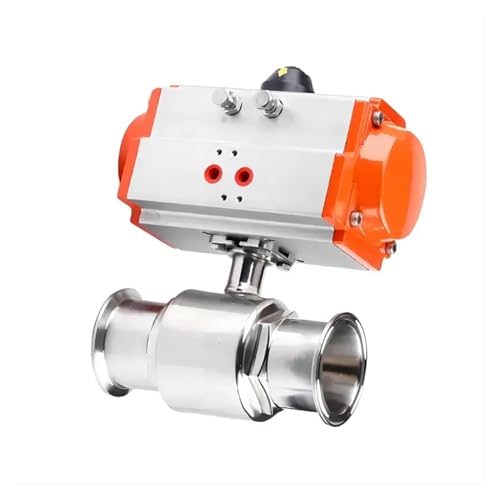 DN80 Sanitär-Kugelhahn aus Edelstahl 304, zweiteilig, Tri-Clamp-Ausführung mit doppeltwirkendem Zylinder DN80 Sanitär-Kugelhahn aus Edelstahl 304, zweiteilig, Tri-Clamp-Ausführung mit doppeltwirkendem Zylinder von EVPEOETCPC
