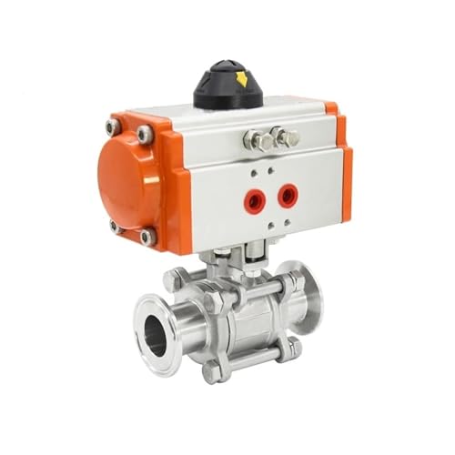 Dreiteiliger pneumatischer Schnelllade-Kugelhahn mit hoher Plattform, Edelstahl Q611F-16P, Klemmkugelhahn, doppeltwirkender Zylinder(2") von EVPEOETCPC