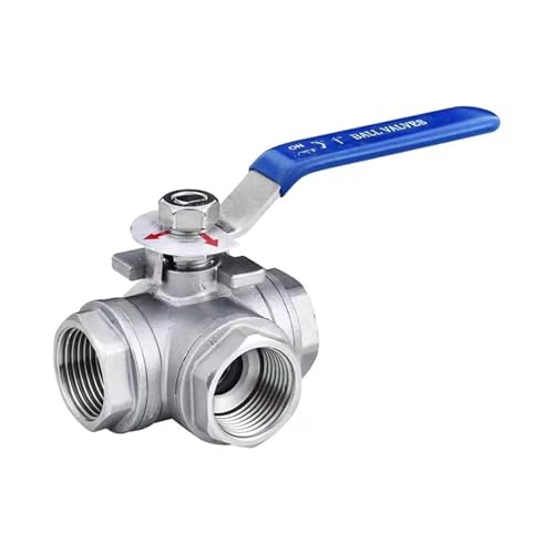 Dreiwege-Kugelhahn aus Edelstahl 304 mit Schaltschnalle L/T-Typ, ein Ein- und zwei Ausgänge, innerer Drahtventilschalter, 6/4 Minuten(3/4",T-type) von EVPEOETCPC