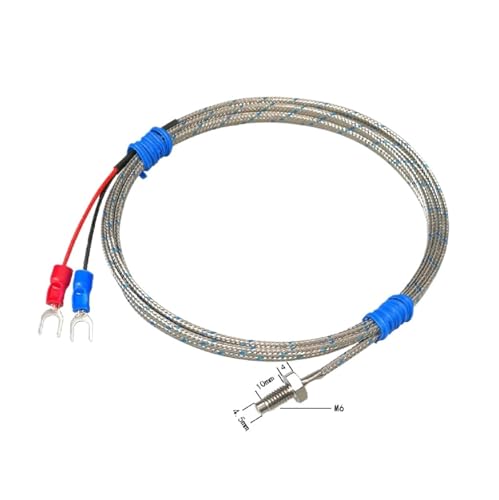 Gepanzerter Temperatursensor mit Gewindebolzen Einschraubbare industrielle feste Thermoelementsonde Eingebettetes Thermoelement(E type-M6-400cm) von EVPEOETCPC