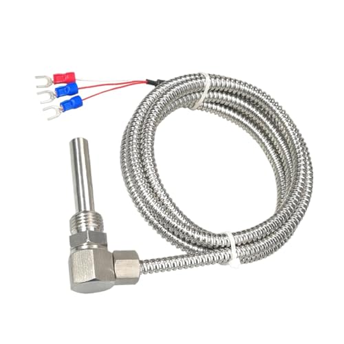 Lagertemperatursensor PT100-Sonde L-förmiger Gewindetemperatursensor Edelstahl-Industriesonde(Pt100 1M) von EVPEOETCPC