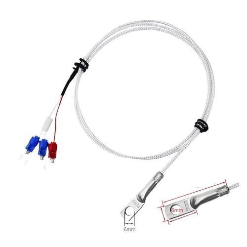 Lochscheibe Thermoelement Typ KJ PT100 Temperatursensor 0,5/1/2/M 300 MM geflochtenes Kabel(J Type 1m) von EVPEOETCPC