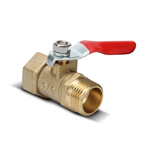 Messing-Kugelhahn klein 1/8" 1/4" 3/8" 1/2" Innen-/Außengewinde Messing-Ventilverbinder Verbindungsstück Kupferrohrverschraubung Kupplungsadapter(3/8") von EVPEOETCPC