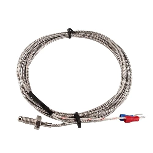 Thermoelement Gewinde M6 Schraube Typ K 1/2/3/4/5m Sondenfühler Temperaturfühler 0-400°C Temperaturregler(M6 Type E 1M) von EVPEOETCPC