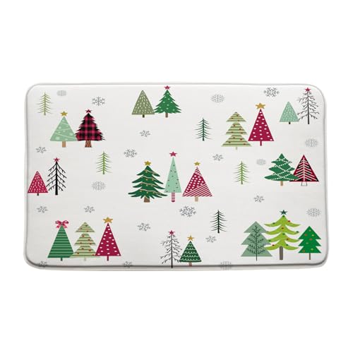 Badematte mit Weihnachtsbaum, Weihnachtsbäume, Weihnachtsbäume, Winter, Schneeflocke, bunt, niedlich, Bauernhaus, Urlaub, Badezimmermatte, Memory-Schaum, Teppich, Fußmatte, 45,7 x 76,2 cm Badematte mit Weihnachtsbaum, Weihnachtsbäume, Weihnachtsbäume, Winter, Schneeflocke, bunt, niedlich, Bauernhaus, Urlaub, Badezimmermatte, Memory-Schaum, Teppich, Fußmatte, 45,7 x 76,2 cm von EVRCVAR
