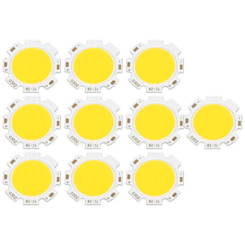 10pcs 3W LED Chip Warmweiß/Naturweiß/Weiß Birne Hochleistungs-Energiesparlampe Chip Aluminiumplatte Runde COB LED Chip(Warm 3000K) von EVTSCAN