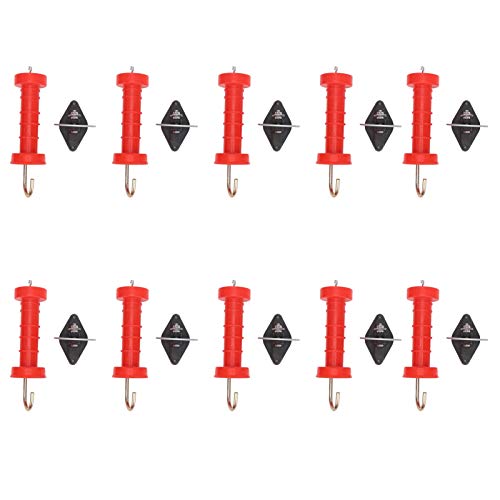 10pcs Electric Zaun Gate verhandelt rotes ABS-Wärme/Kälte- mit 10 pcs Isolatoren 10pcs Electric Zaun Gate verhandelt rotes ABS-Wärme/Kälte- mit 10 pcs Isolatoren von EVTSCAN
