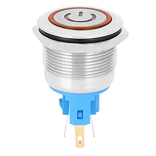 2pcs 22mm AC220V 6-polige Druckknopfschalter IP65-Schutzpegel-Reset-Taste mit Vorzeichen (Orange) von EVTSCAN