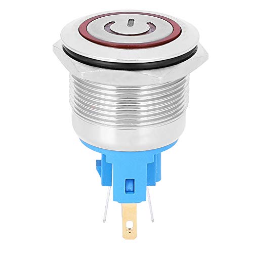2pcs 22mm AC220V 6-polige Druckknopfschalter IP65-Schutzpegel-Reset-Taste mit Vorzeichen (Red) von EVTSCAN