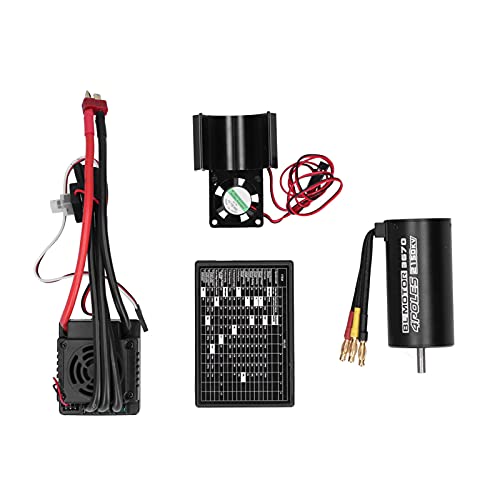3670 2150 kV bürstenloser Motor+120A ESC+Programmierkarte+Motor Wärtkühlung für 1/8 RC -Auto von EVTSCAN