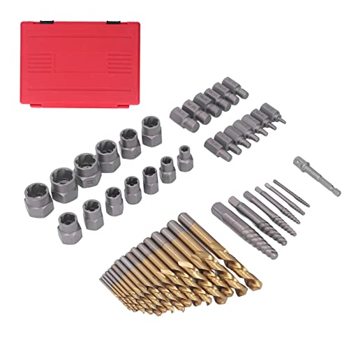 49pcs Schraubenextraktionsbohrer Bit Set Vanadium Stahlschädige Schraubenextraktion mit Tragkasten 49pcs Schraubenextraktionsbohrer Bit Set Vanadium Stahlschädige Schraubenextraktion mit Tragkasten von EVTSCAN