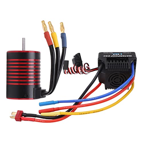 Bürstenloser Motor ESC Combo High Drehmoment 1/10 RC Auto Aluminiumlegierung rot schwarz (4500KV) von EVTSCAN
